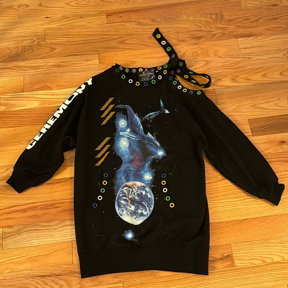 Opening Ceremony sweatshirt dress. One open shoulder. Size M/L